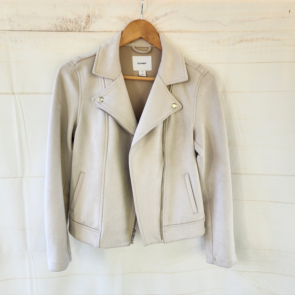 Old Navy Moto Suede Jacket Size XS